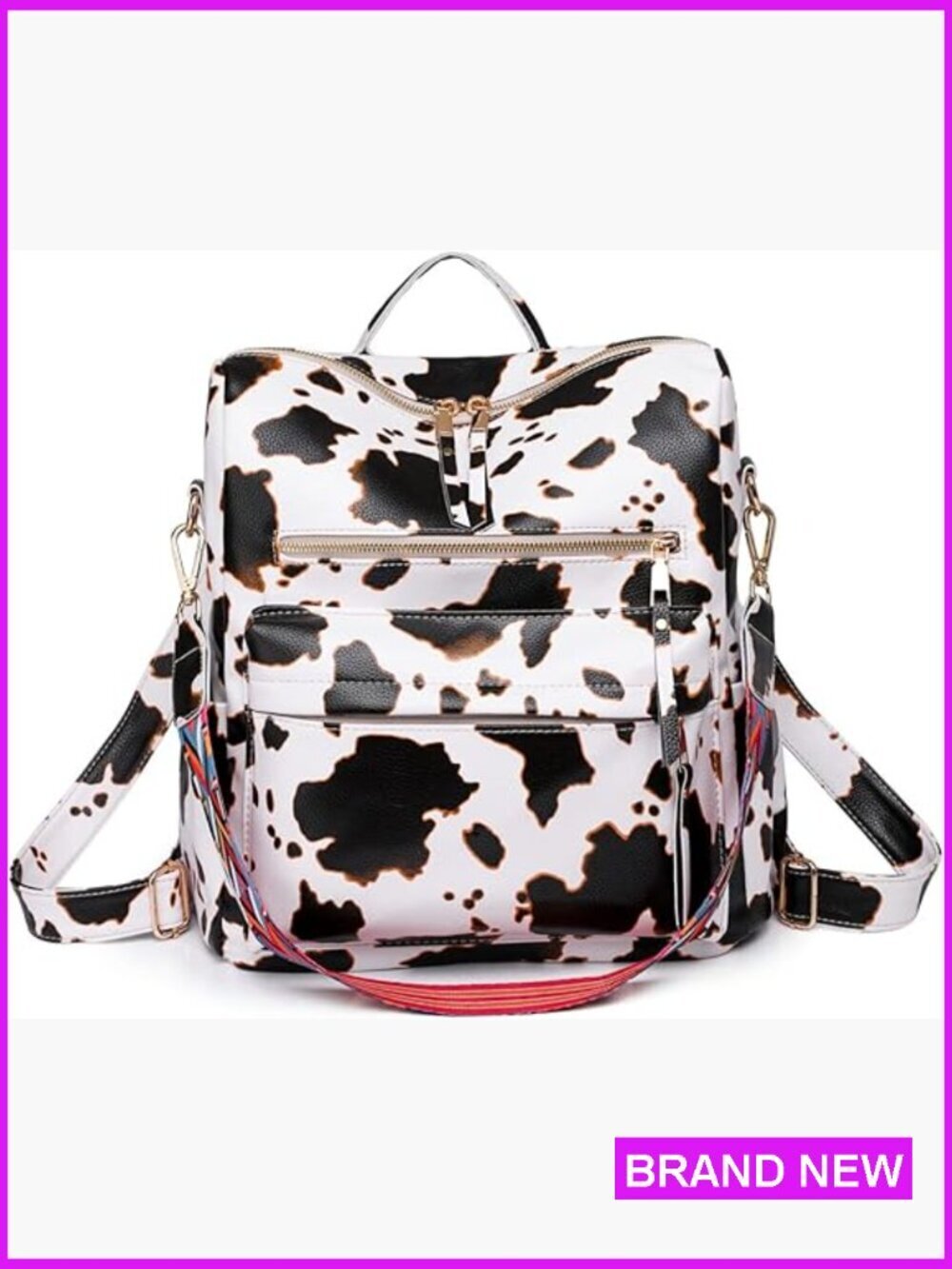 Vintage Convertible Backpack Purse Daypack Travel Shoulder Bag Faux Leather